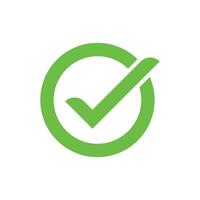 Green check mark icon symbol. vector