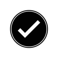 Black check mark icon symbol. isolated background vector