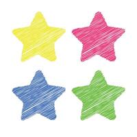 Basic stars scribble hand drawn design collection set. vector