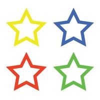 Outline stars set elements collection design isolated on white. illustration vector