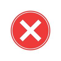 Red close, cross mark icon. design vector