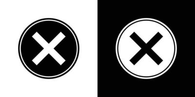 Close, cross mark icon set. design vector