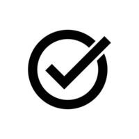 Black check mark icon symbol. isolated background vector