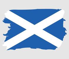 Flag of Scotland, Scottish flag with brush stroke shape. illustration design vector