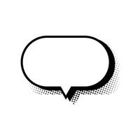 Retro empty halftone comic speech bubble template isolated on white background. design. vector