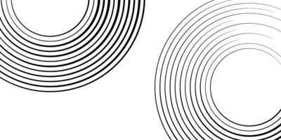 Abstract black circle lines on white background design. illustration vector