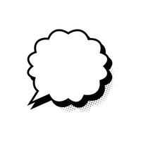 Retro empty halftone comic speech bubble template isolated on white background. design. vector