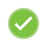 Green check mark circle icon symbol. vector