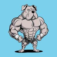 Powerful Muscular Bulldog Showcasing Strength and Confidence with a Strong vector