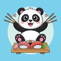 Adorable Cartoon Panda Bear Sitting on the Ground with a Playful Expression in a Peaceful Outdoor Setting vector