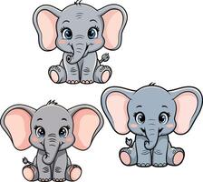 A joyful cartoon elephant stands with a smile showcasing its charming features in a vibrant setting vector