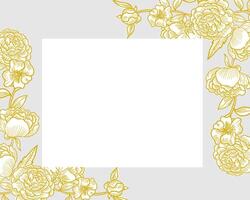 Hand Drawn Rose and Peony Flower Border vector