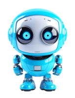 Adorable Friendly robot with large expressive eyes isolated on transparent background png