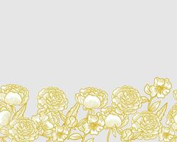 Hand Drawn Rose and Peony Flower Background vector