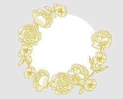 Hand Drawn Rose and Peony Flower Wreath vector