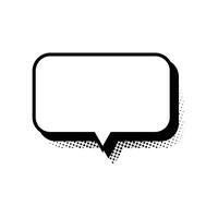 Retro empty halftone comic speech bubble template isolated on white background. design. vector