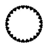 Love heart frame border design isolated background. illustration vector
