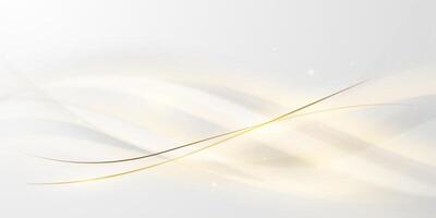 white abstract background with luxury golden lines illustration vector