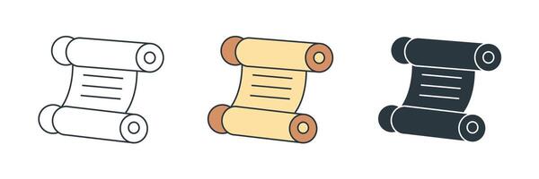 Torah scroll icon symbol illustration isolated on white background vector