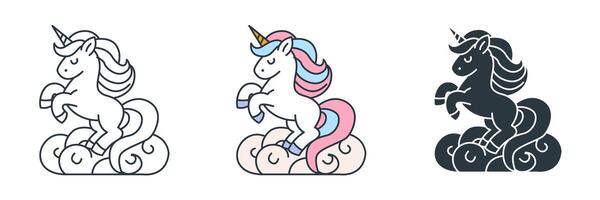 Unicorn icon symbol illustration isolated on white background vector
