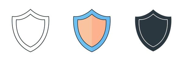 Shield icon symbol illustration isolated on white background vector