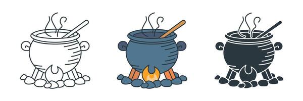 Cauldron icon symbol illustration isolated on white background vector