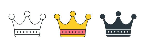 Crown icon symbol illustration isolated on white background vector
