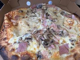 Delicious Ham and Mushroom Pizza photo