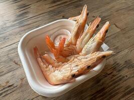 Fresh Shrimp in a Container photo