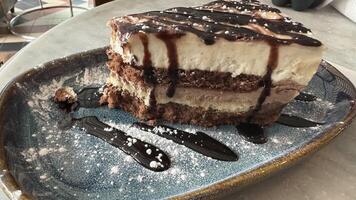 Delicious Layered Chocolate Cake Slice photo