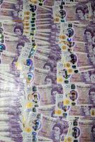 Flat Lay of British Twenty-Pound Notes photo