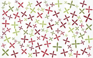 A christmas pattern with red and green crosses vector