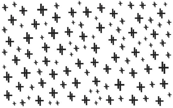 A black and white pattern with crosses on it vector