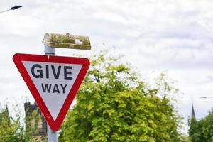 Weathered Give Way Traffic Sign photo