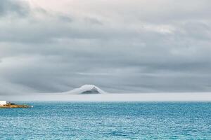 Misty St Michael's Mount in Penzance, Cornwall, UK photo