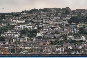 Coastal Town Overlooking Harbor in Penzance, Cornwall, UK photo