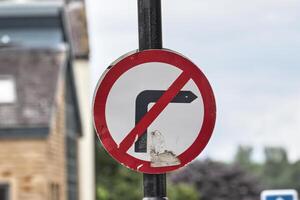 No Left Turn Traffic Sign photo