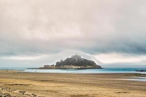 Misty Coastal Landscape with St Michael's Mount Castle photo