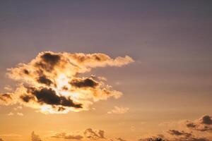 Stunning Sunset with Fluffy Clouds photo