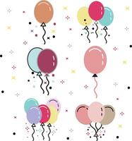 Colorful Shiny Flat Balloons collection vector