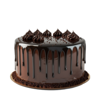 Chocolate cake isolated on transparent background. 3d rendering png