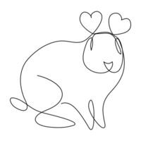 rabbit. Cute rabbit silhouette with ears in simple minimalistic style vector