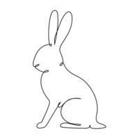 Continous line drawing Rabbit minimalism drawing vector