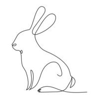 Bunny line art style icon. vector