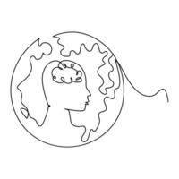 world stroke day flat single October 29 line art illustration vector