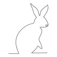 Ink Hare Elegant Rabbit Line Art vector