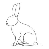 Continous line drawing Rabbit minimalism style vector