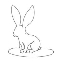 Bunny rabbit in continuous line art drawing style vector