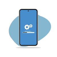 Phone System Update Improvement Change new software version. Installation of update process vector