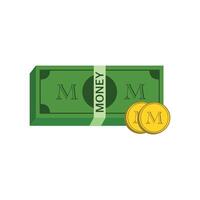 Money icon in flat style. Simple flat illustration of dollars icon. Money icon isolated on white background for your web and mobile app design, Money logo concept vector